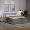 vidaXL Cama otomana colchón&LED cuero sintético blanco puro 140x190cm