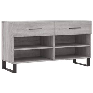 vidaXL Banco zapatero madera de ingenier&iacute;a gris Sonoma 102x35x55 cm