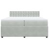 vidaXL Cama box spring con colch&oacute;n terciopelo gris claro 200x200 cm