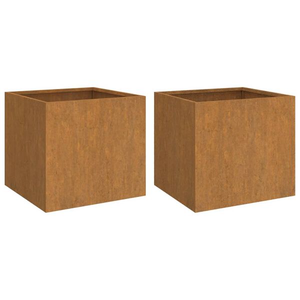 vidaXL Jardineras 2 unidades acero corten 42x40x39 cm