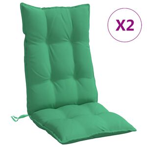 vidaXL Cojines de silla con respaldo alto 2 uds tela Oxford verde