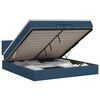 vidaXL Cama otomana con colch&oacute;n con cabecera Azul 200 x 200 cm Tela