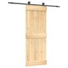 vidaXL Puerta Corredera Natural y negro 80 x 210 cm
