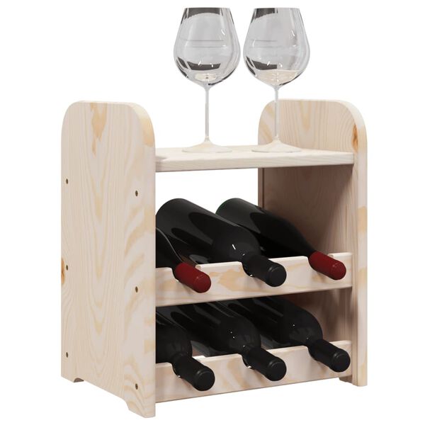 vidaXL Botellero con tablero superior madera maciza pino 33x25x37 cm