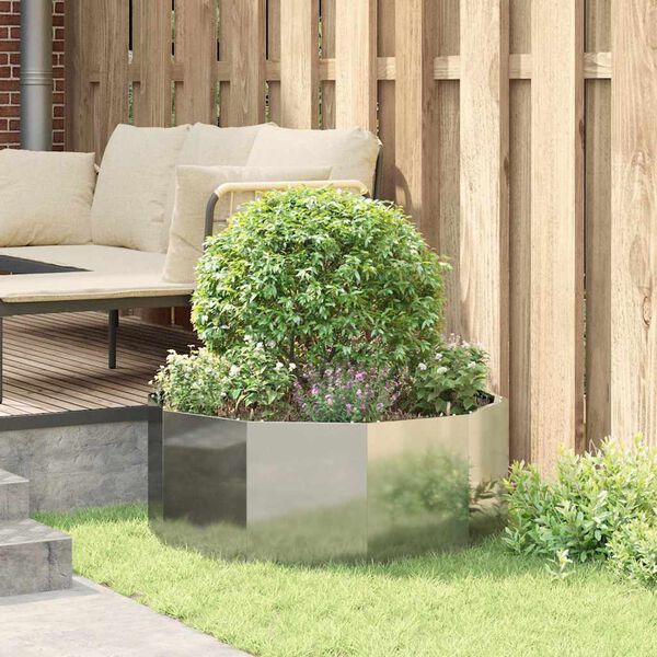 vidaXL Jardinera Plateado 90 x 90 x 35 cm Acero Galvanizado