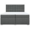 vidaXL Cama box spring con colch&oacute;n tela gris oscuro 200x200 cm