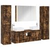 vidaXL Juego de muebles de ba&ntilde;o 6 uds. Roble Ahumado