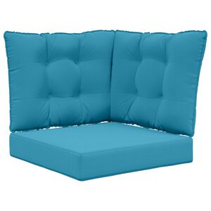 vidaXL Coj&iacute;n para sof&aacute; de exterior 3 pcs Azul Royal Poli&eacute;ster