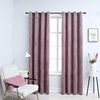 vidaXL Cortinas opacas anillas 2 pzas terciopelo rosa viejo 140x245 cm