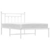 vidaXL Estructura cama sin colchón con cabecero metal blanco 107x203cm