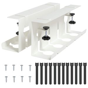 vidaXL Bandeja de gesti&oacute;n de cables bajo el escritorio 2 pcs Blanco
