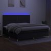 vidaXL Cama box spring colch&oacute;n y luces LED tela negro 200x200 cm