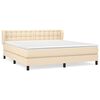 vidaXL Cama box spring con colch&oacute;n tela color crema 160x200 cm
