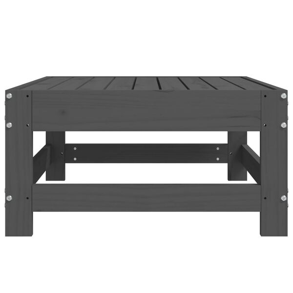 vidaXL Taburete de jardín de madera maciza de pino gris