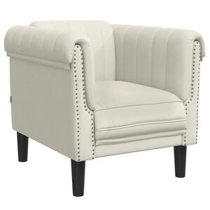 vidaXL Sill&oacute;n de terciopelo color crema