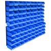 vidaXL Kit de cajas de almacenaje 96 piezas con paneles de pared azul
