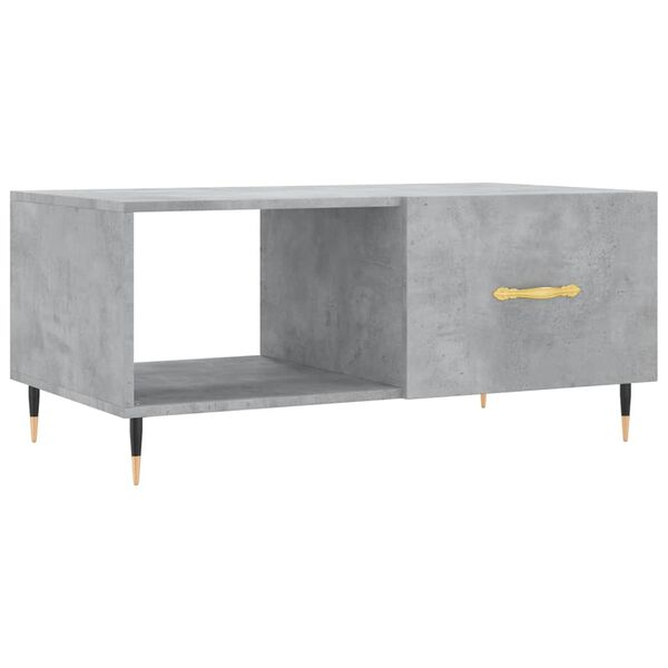 vidaXL Mesa de centro madera contrachapada gris hormig&oacute;n 90x50x40 cm