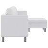 vidaXL Sofá seccional 3 plazas cuero artificial blanco