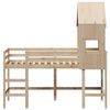 vidaXL Cama alta con escalera y techo madera maciza de pino 90x190 cm