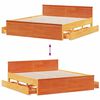 vidaXL Cama sin colch&oacute;n con cabecero madera de pino marr&oacute;n 200x200 cm