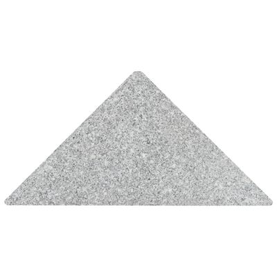 vidaXL Placa de peso para sombrilla 4 uds granito gris triangular 60kg