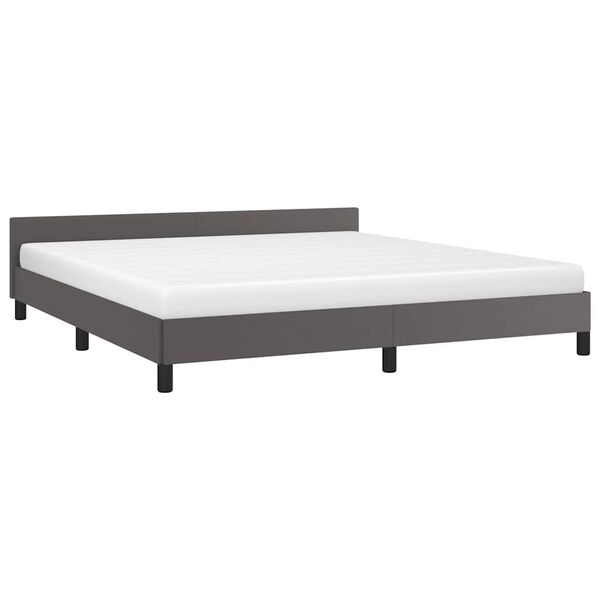 vidaXL Estructura de cama con cabecero sin colchón gris 180x200 cm
