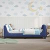 vidaXL Cama para niños con cabecero Azul Policía 90 x 200 cm