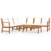 vidaXL Muebles de jard&iacute;n 6 pzas cojines crema madera maciza de acacia