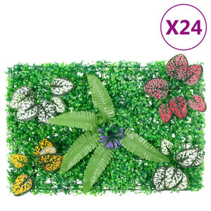&nbsp;vidaXL Valla de plantas artificiales 24 uds verde 40x60 cm