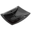 vidaXL Lavabo rectangular cer&aacute;mica orificio de grifo y desag&uuml;e negro