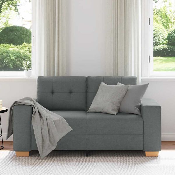 vidaXL Sof&aacute; Loveseat gris oscuro 120 cm de tela