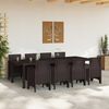 vidaXL Conjunto de Comedor de Jard&iacute;n 9 pcs Marr&oacute;n Polipropileno