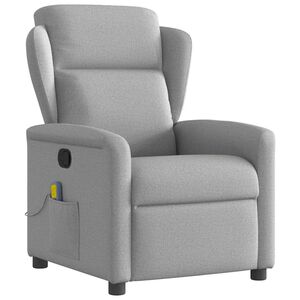 vidaXL Sill&oacute;n de masaje reclinable de tela gris nube
