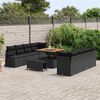 vidaXL Conjunto de sof&aacute;s de jard&iacute;n 11 pcs Negro rat&aacute;n sint&eacute;tico