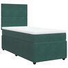 vidaXL Cama box spring con colch&oacute;n terciopelo verde oscuro 100x200 cm