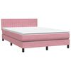 vidaXL Cama box spring con colch&oacute;n terciopelo rosa 140x210 cm