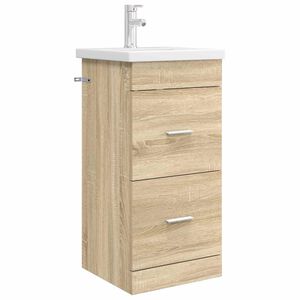 vidaXL Vanidad de ba&ntilde;o con lavabo Roble Sonoma 42 x 40 x 84,5 cm