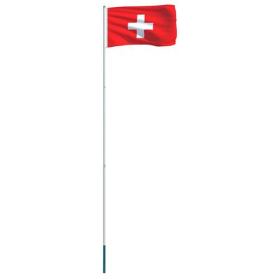 vidaXL Bandera de Suiza y mástil de aluminio 4 m