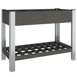 vidaXL Arriate de jard&iacute;n con estante WPC gris 100x50x75 cm