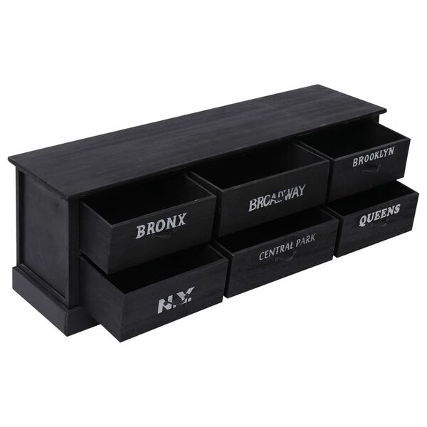 vidaXL Banco de entrada de madera negro 115x30x40 cm