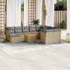 vidaXL Set de sof&aacute;s de jard&iacute;n 11pzas con cojines rat&aacute;n sint&eacute;tico beige