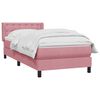 vidaXL Cama box spring con colch&oacute;n terciopelo rosa 100x220 cm