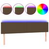 vidaXL Cabecero con LED de tela marr&oacute;n oscuro 200x5x78/88 cm