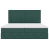 vidaXL Cama con tira de luces LED Verde oscuro 180 x 200 cm Terciopelo