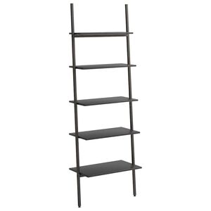 vidaXL Estanter&iacute;a inclinada de 5 baldas negro 64x34x185,5 cm