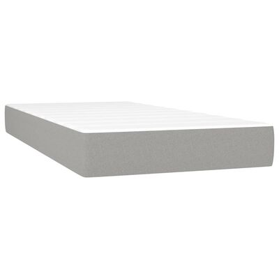 vidaXL Cama box spring con colchón tela gris claro 120x190 cm