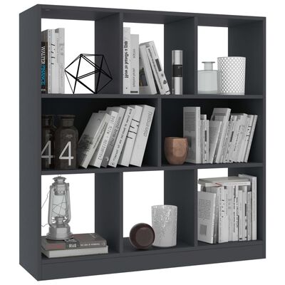 vidaXL Estantería librería de aglomerado gris 97,5x29,5x100 cm