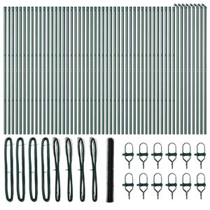 vidaXL Poste de Valla Verde 100 x 1,6 m (malla de 50 mm) Acero y PVC