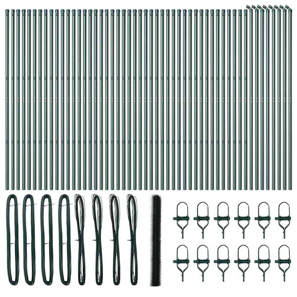 vidaXL Poste de Valla Verde 100 x 1,6 m (malla de 50 mm) Acero y PVC