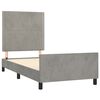 vidaXL Estructura de cama sin colch&oacute;n terciopelo gris claro 100x200 cm